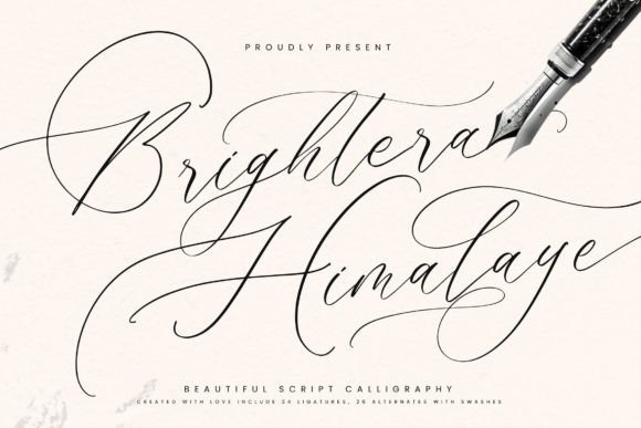 Brightera Himalaye: A Handwritten Font for Elegant Branding